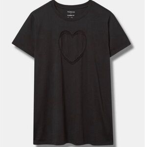 Torrid Black Heart Detail Short Sleeve Tee Size 3 / 3X